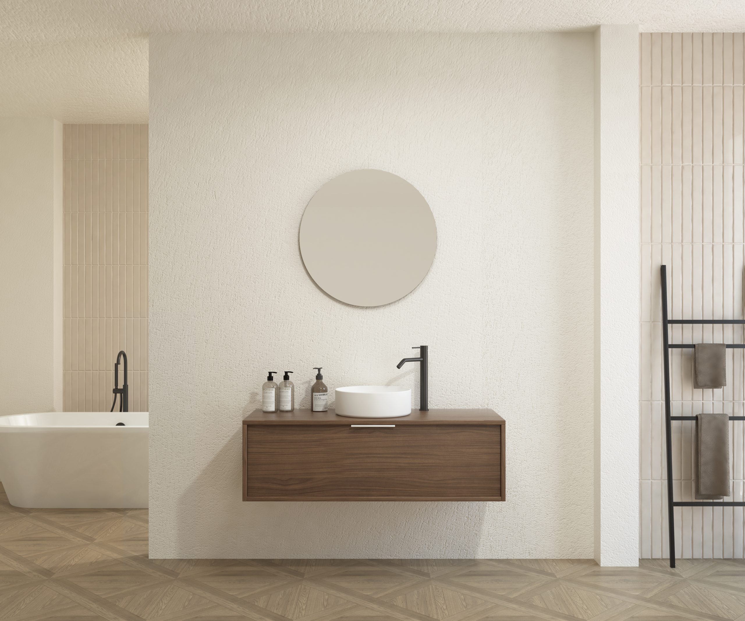 Pack CHAUVEAU + lavabo + miroir rond