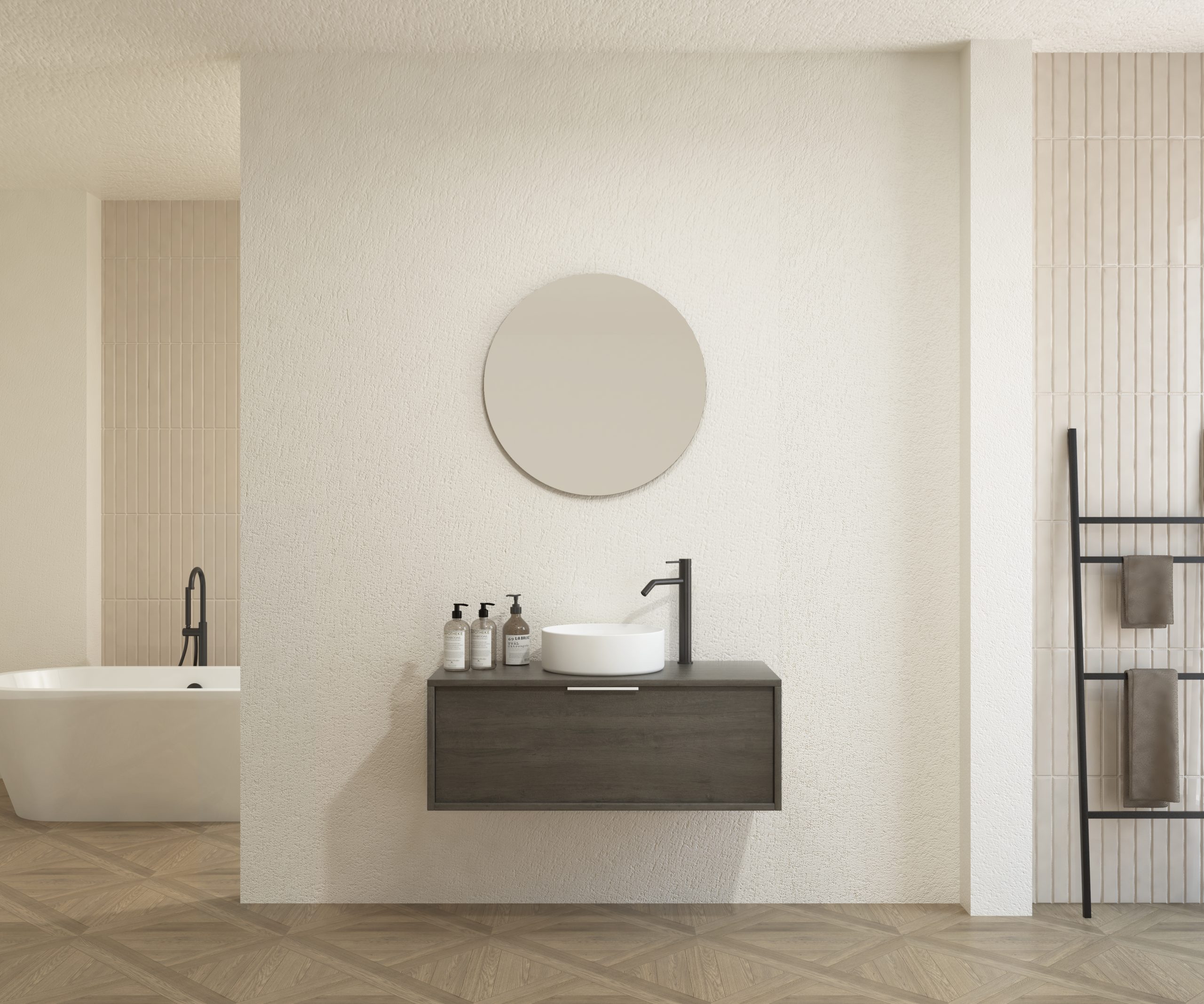 Pack CHAUVEAU + lavabo + miroir rond