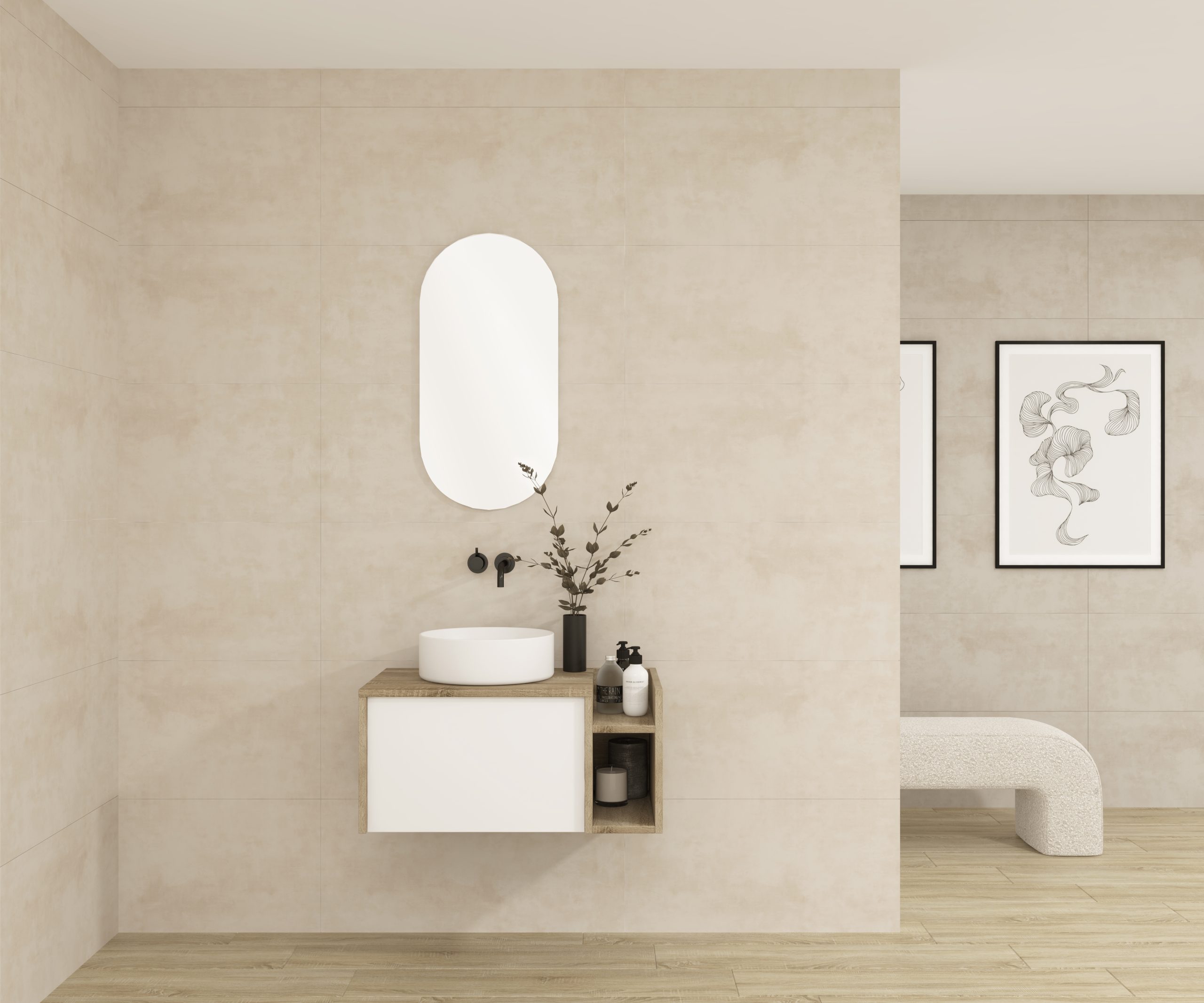 Pack DERUET + lavabo + espejo cápsula