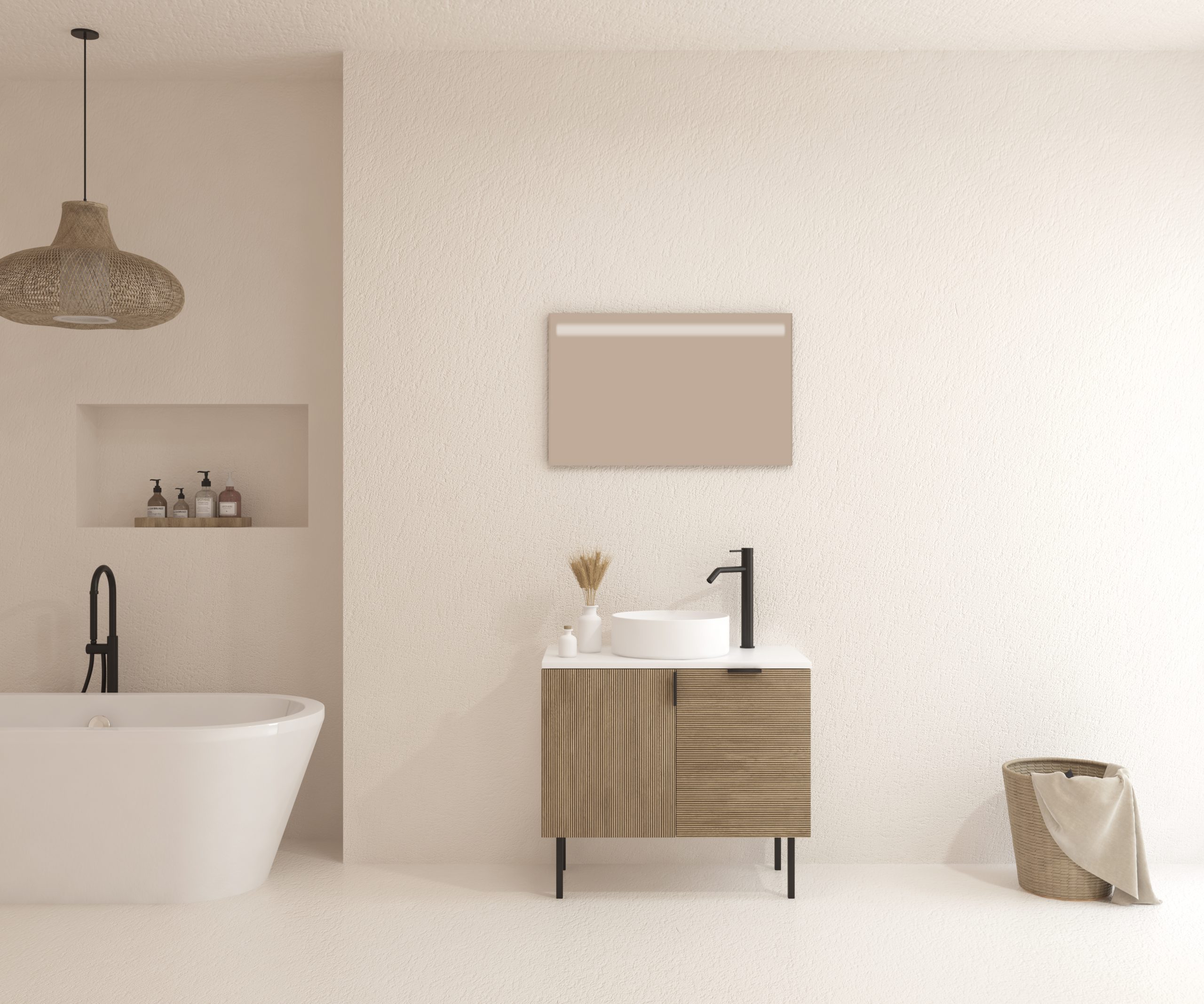 Pack AUDRAN + lavabo + espejo LED