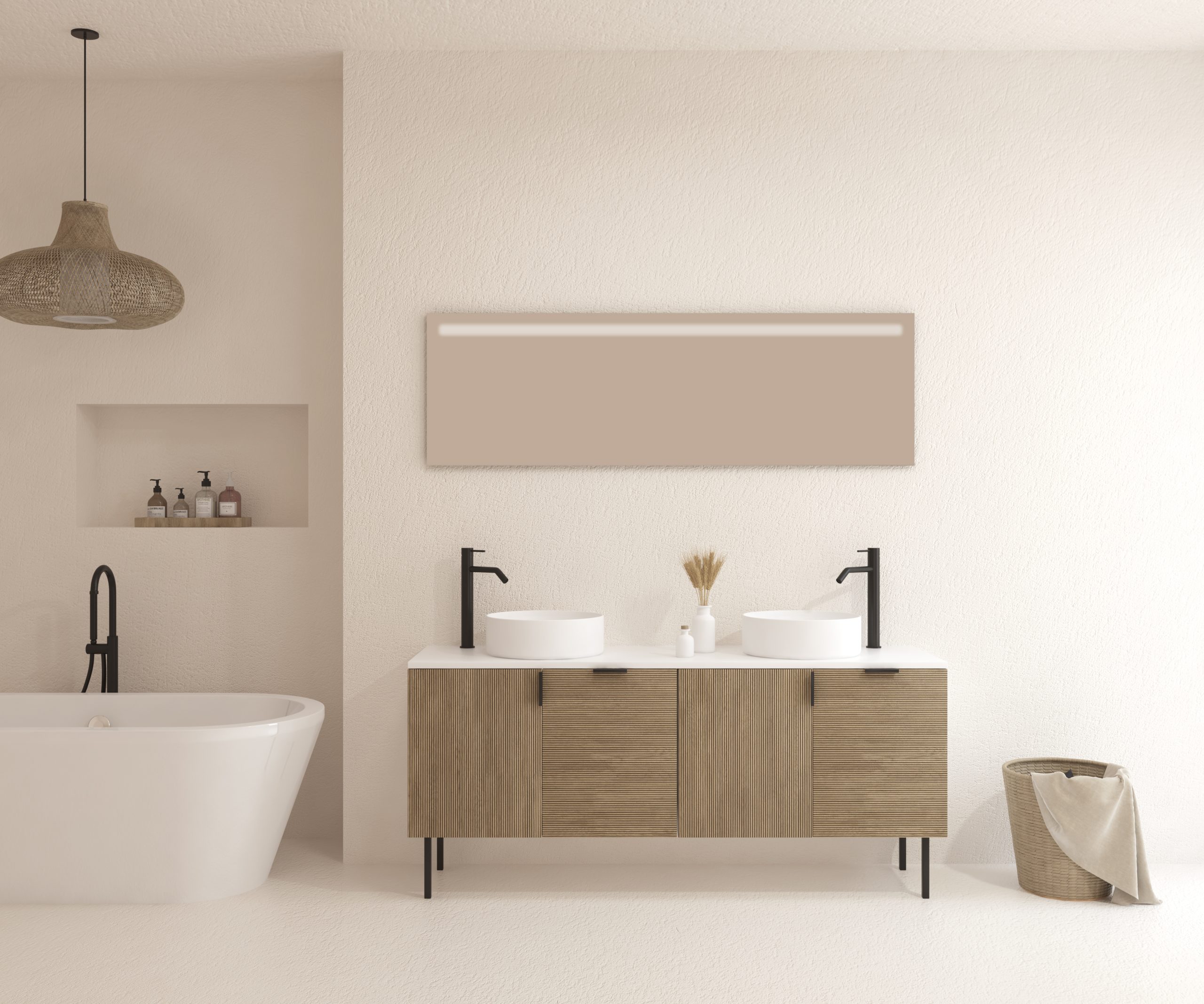 Pack AUDRAN + lavabo + espejo LED