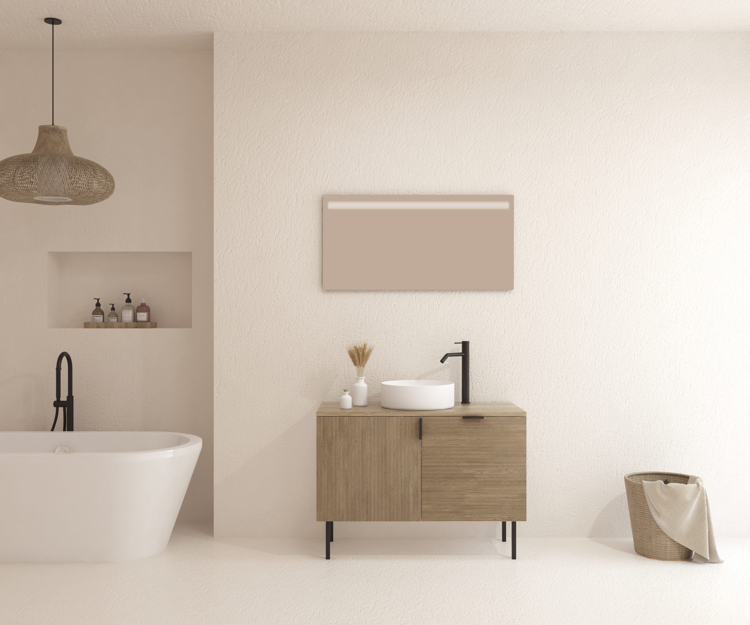 Pack AUDRAN + lavabo + espejo LED