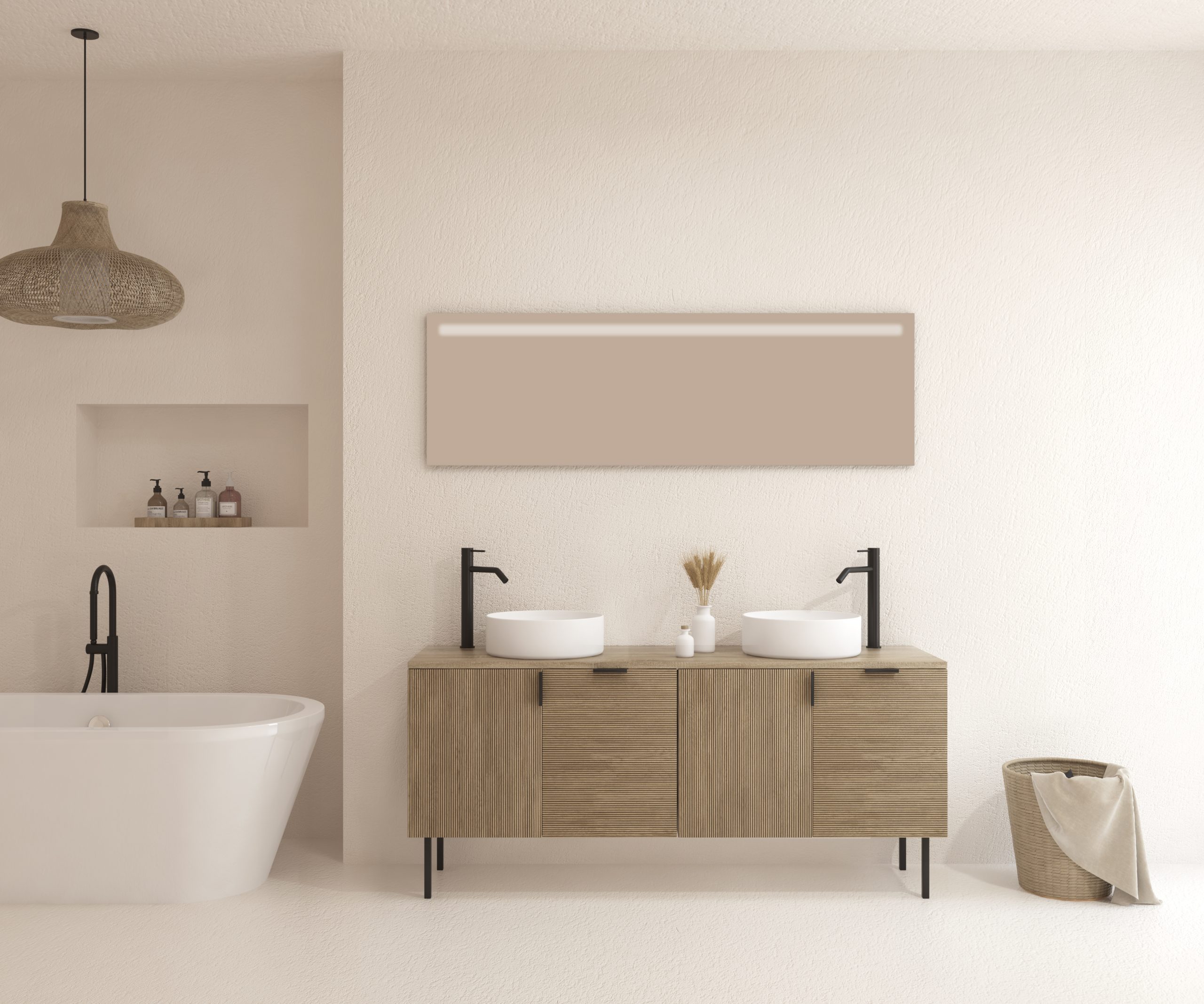 Pack AUDRAN + lavabo + espejo LED