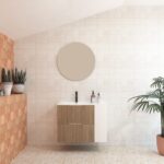 Pack BRIDAN : Deux tiroirs + lavabo + miroir rond