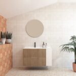 Pack BRIDAN : Deux tiroirs + lavabo + miroir rond