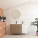 Pack BRIDAN : Deux tiroirs + lavabo + miroir rond