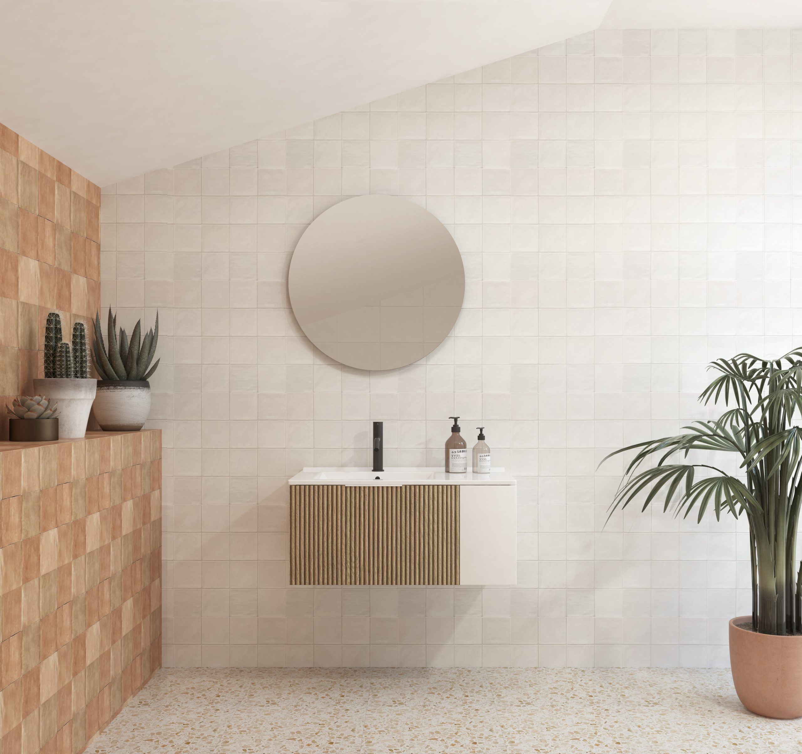 Pack BRIDAN + lavabo + espejo circular