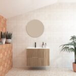Pack BRIDAN : Deux tiroirs + lavabo + miroir rond