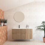 Pack BRIDAN : Deux tiroirs + lavabo + miroir rond