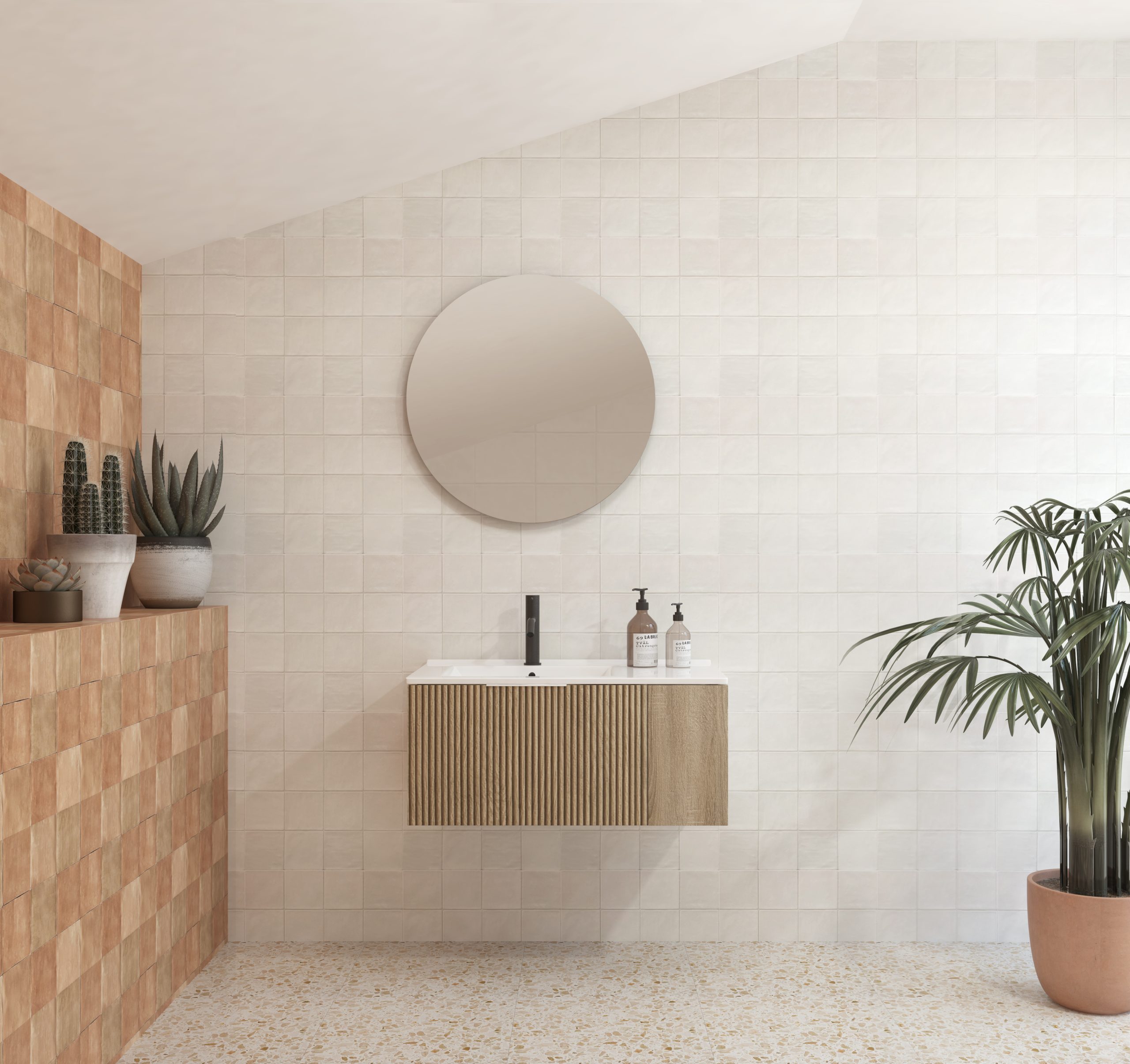 Pack BRIDAN + lavabo + espejo circular