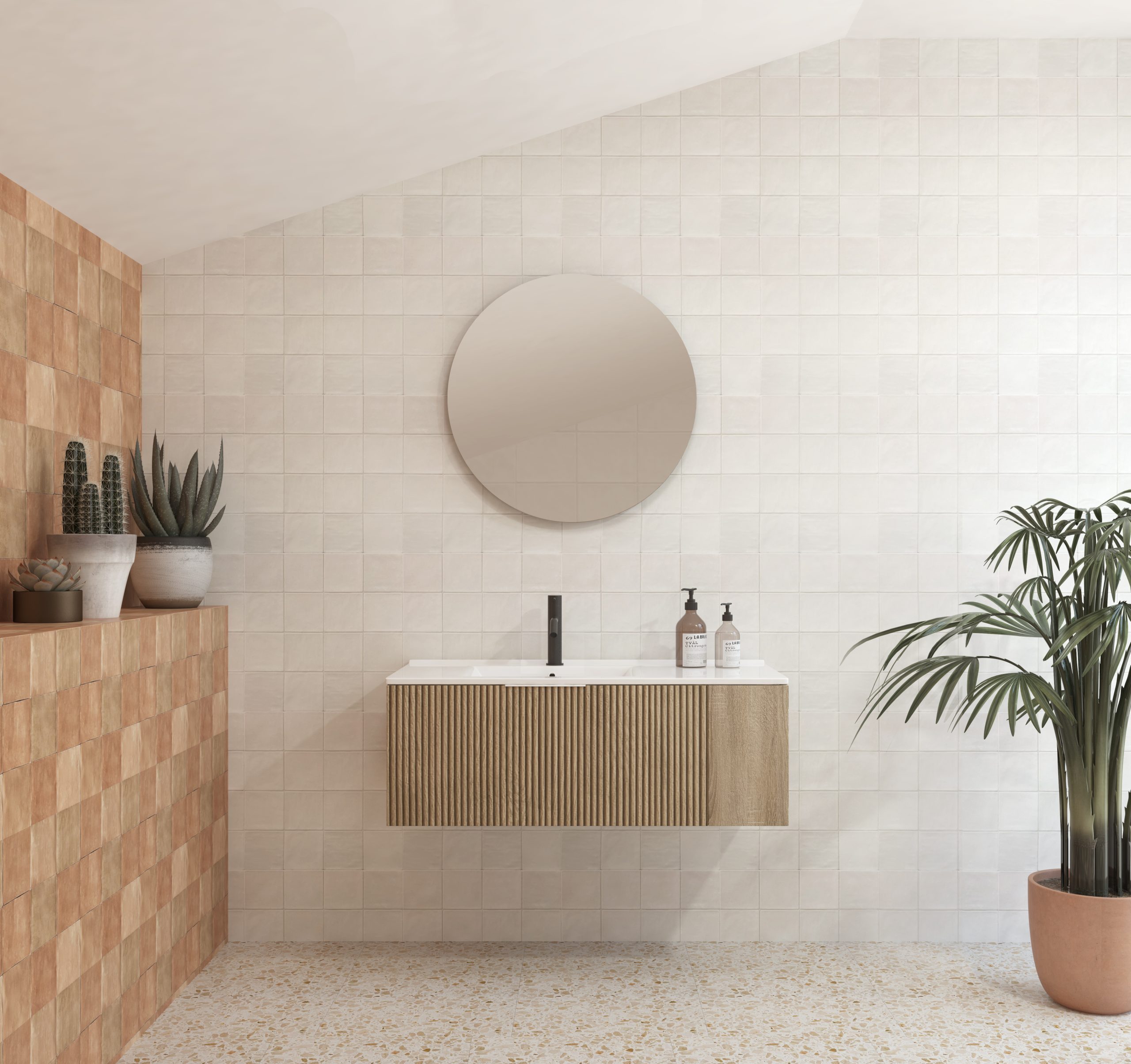 Pack BRIDAN + lavabo + espejo circular