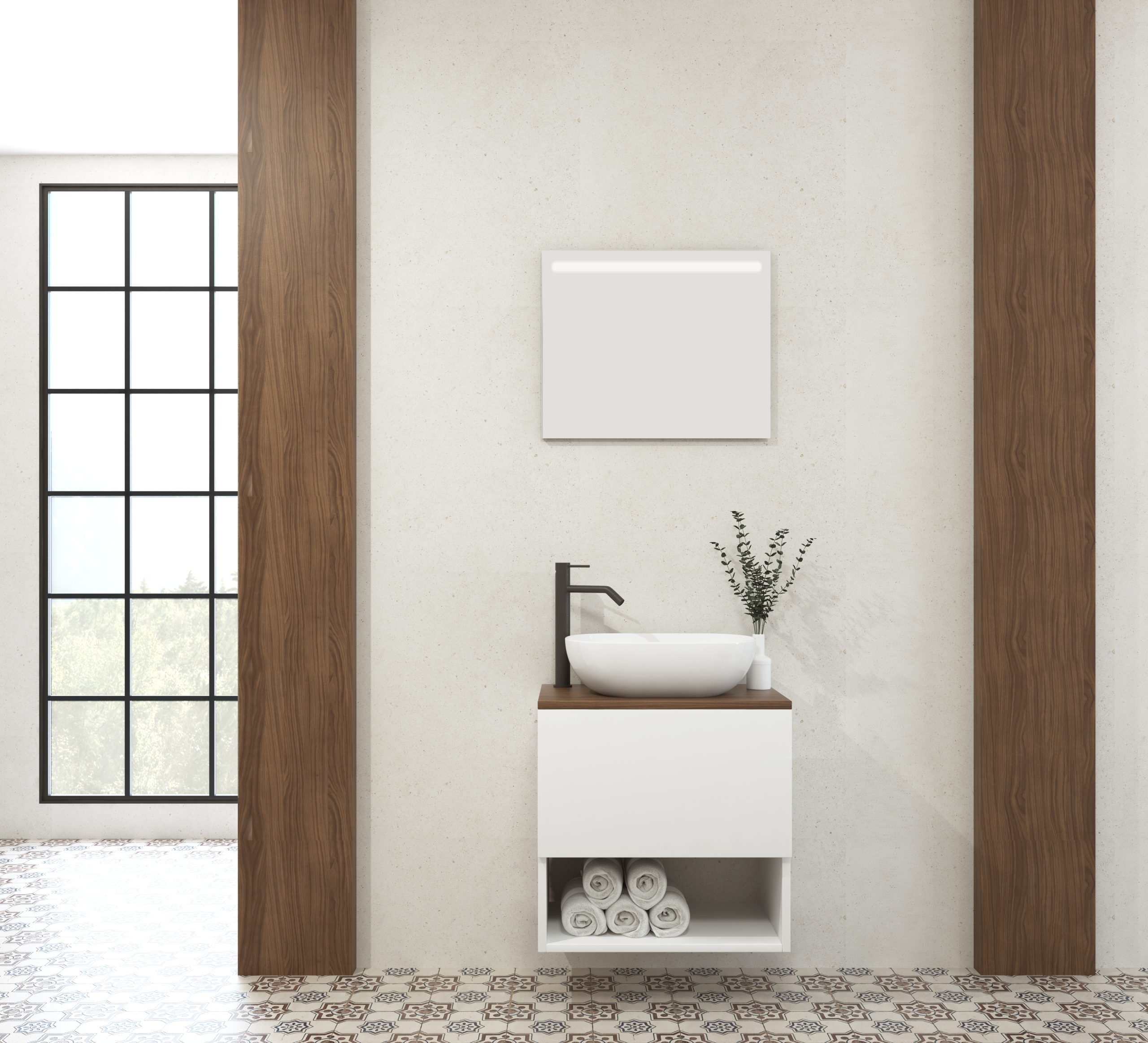 Pack RODIN + vasque + miroir LED