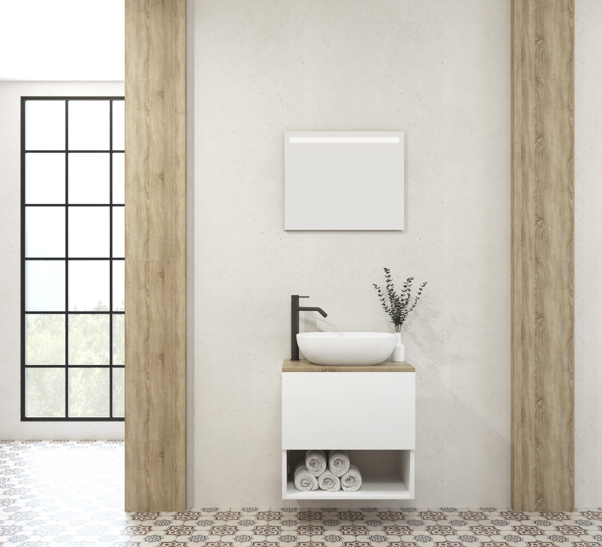 Pack RODIN + vasque + miroir LED