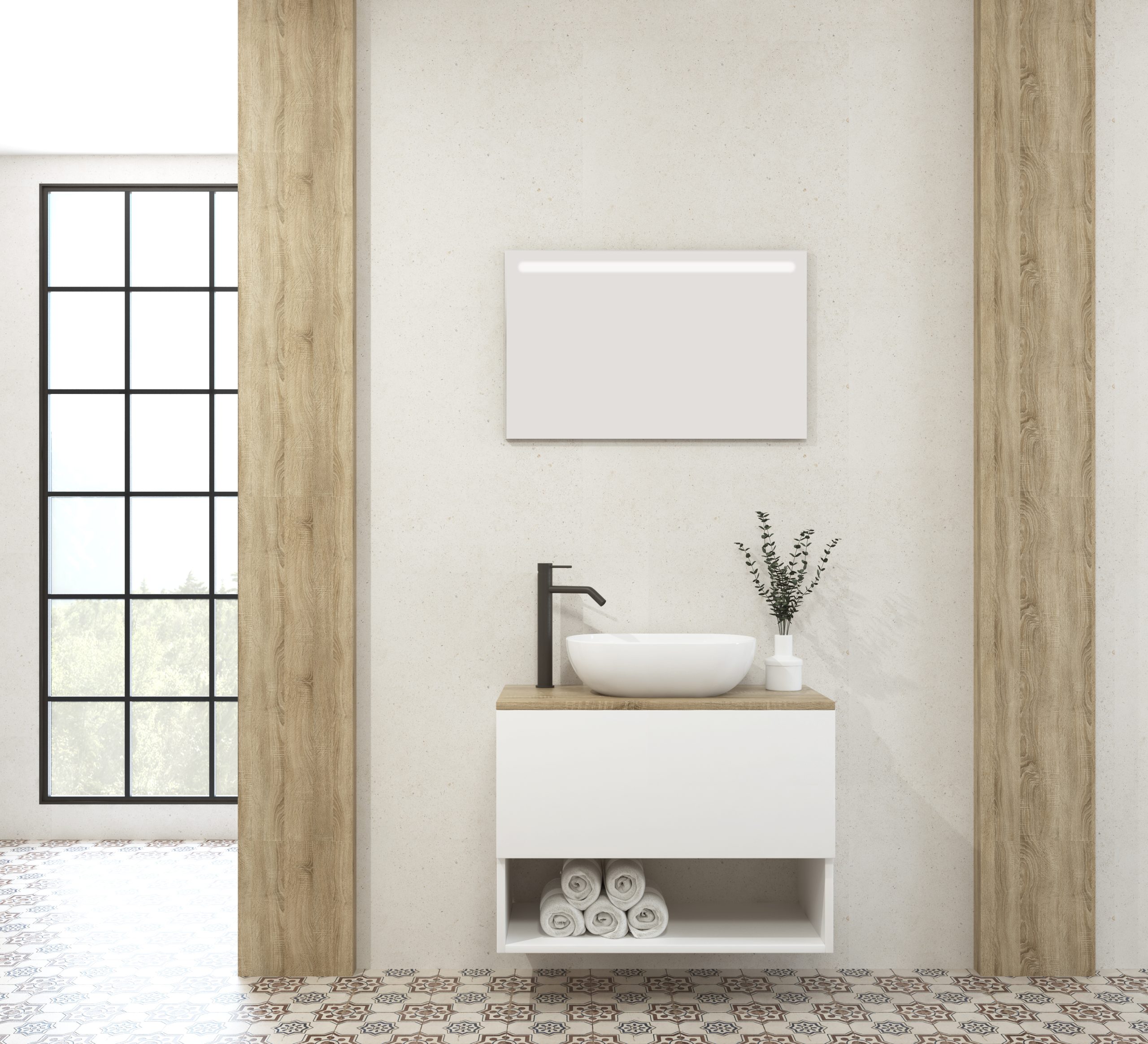 Pack RODIN + vasque + miroir LED