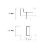 Cintre double KARA, noir mat, 9,5 cm