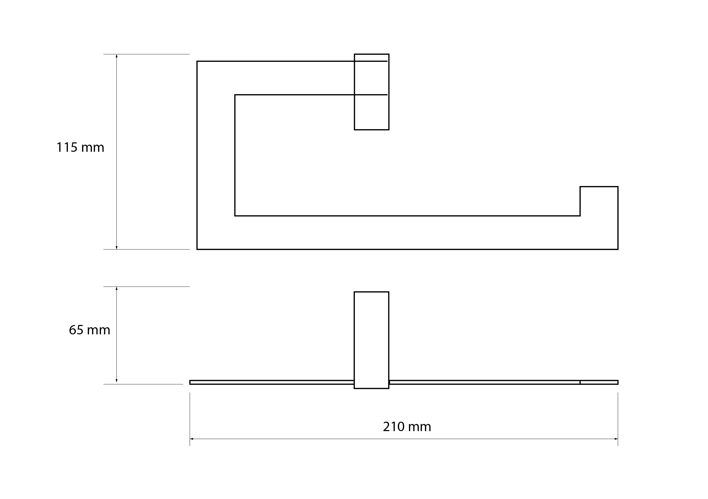 KARA petit modèle noir mat porte-serviette, 21 cm