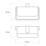 Portarrollo KARA negro mate 15cm