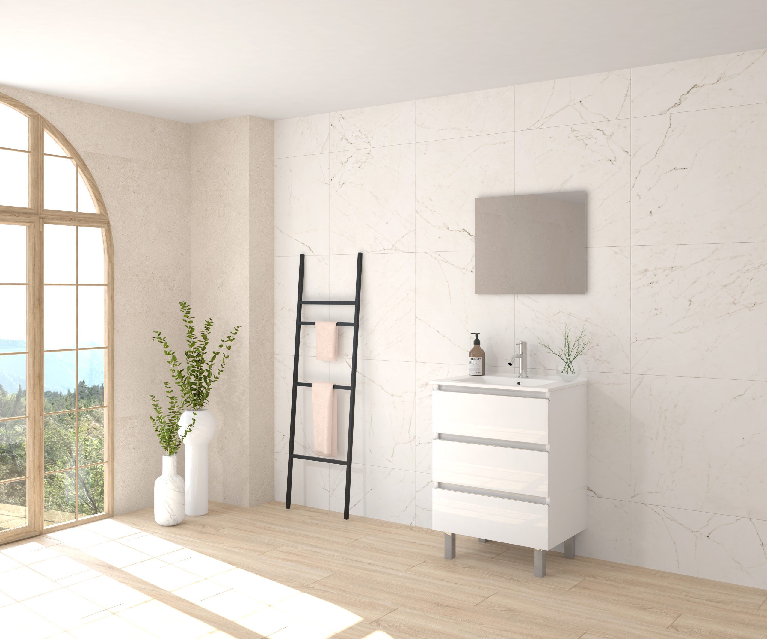 Pack ALEGHE + lavabo + espejo liso