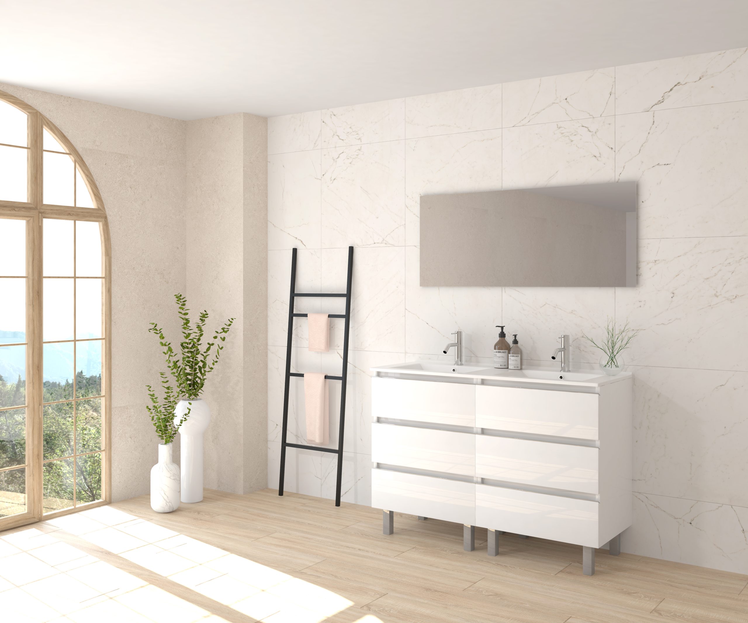 Pack ALEGHE + lavabo + espejo liso