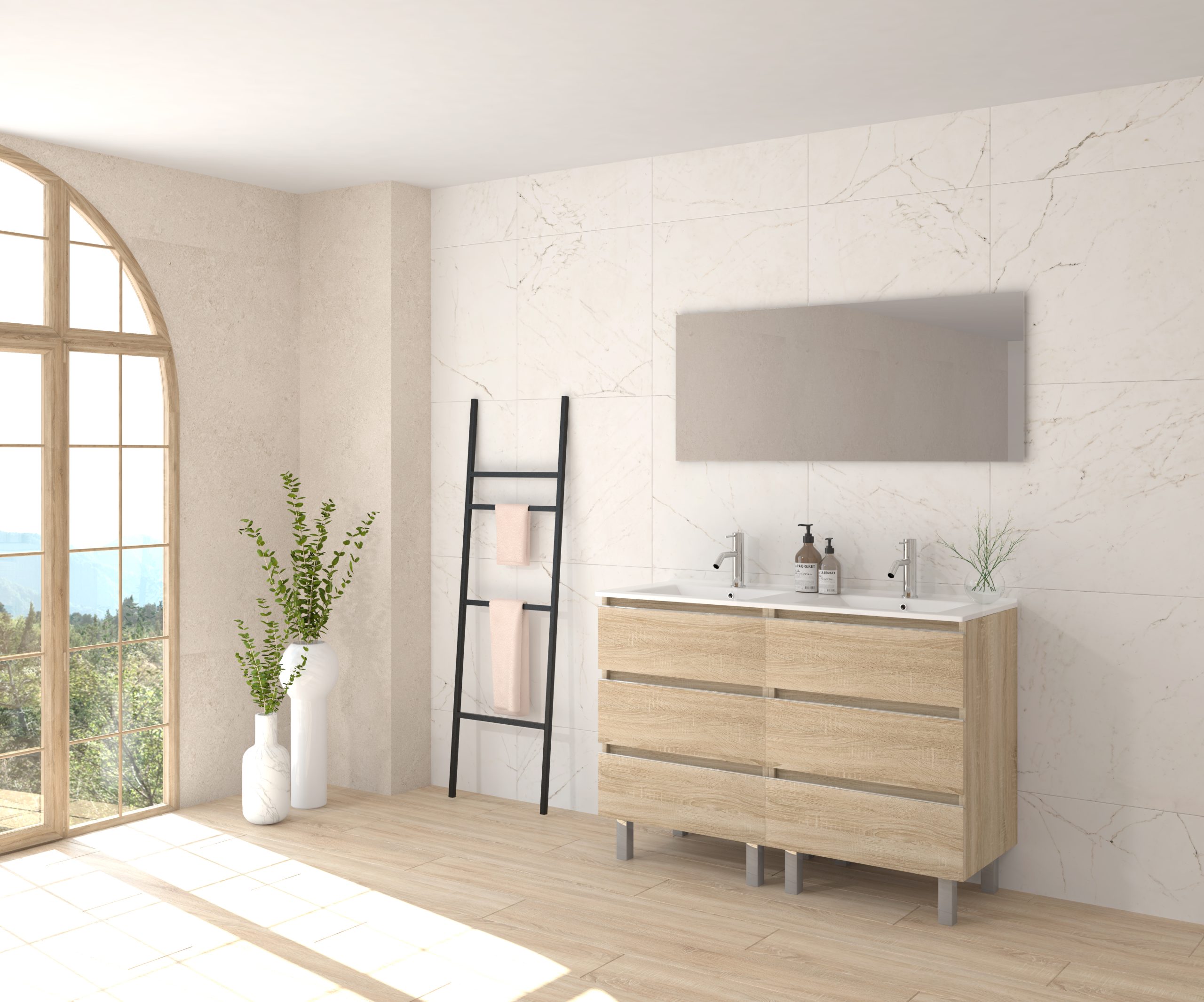 Pack ALEGHE + lavabo + espejo liso