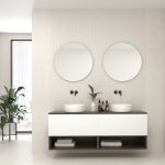 Pack AUDE + lavabo doble + doble espejo circular LED