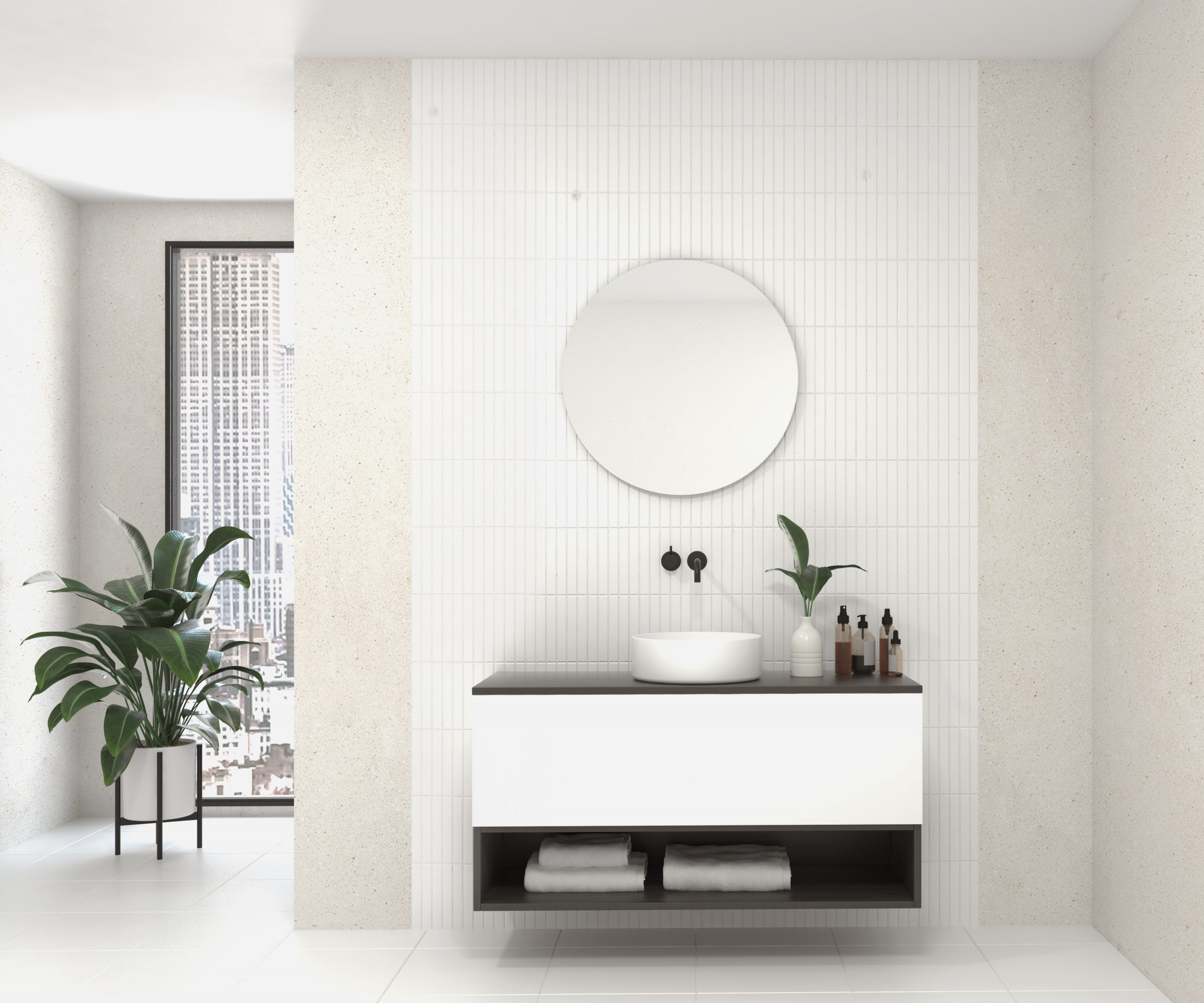 Pack AUDE + vase + miroir circulaire LED