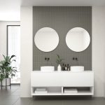 Pack AUDE + lavabo doble + doble espejo circular LED