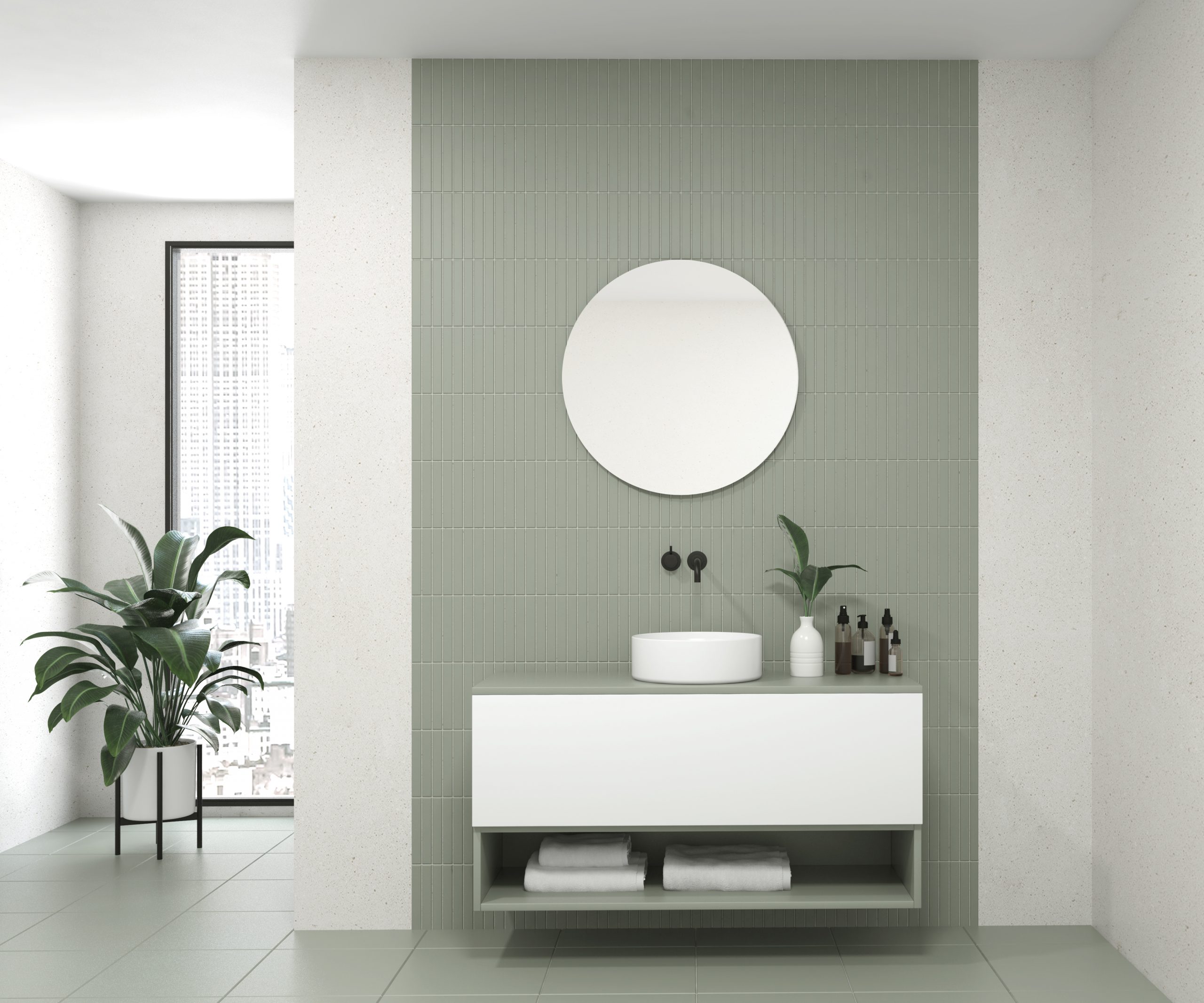 Pack AUDE + vase + miroir circulaire LED