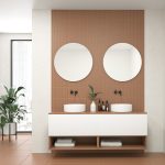 Pack AUDE + lavabo doble + doble espejo circular LED