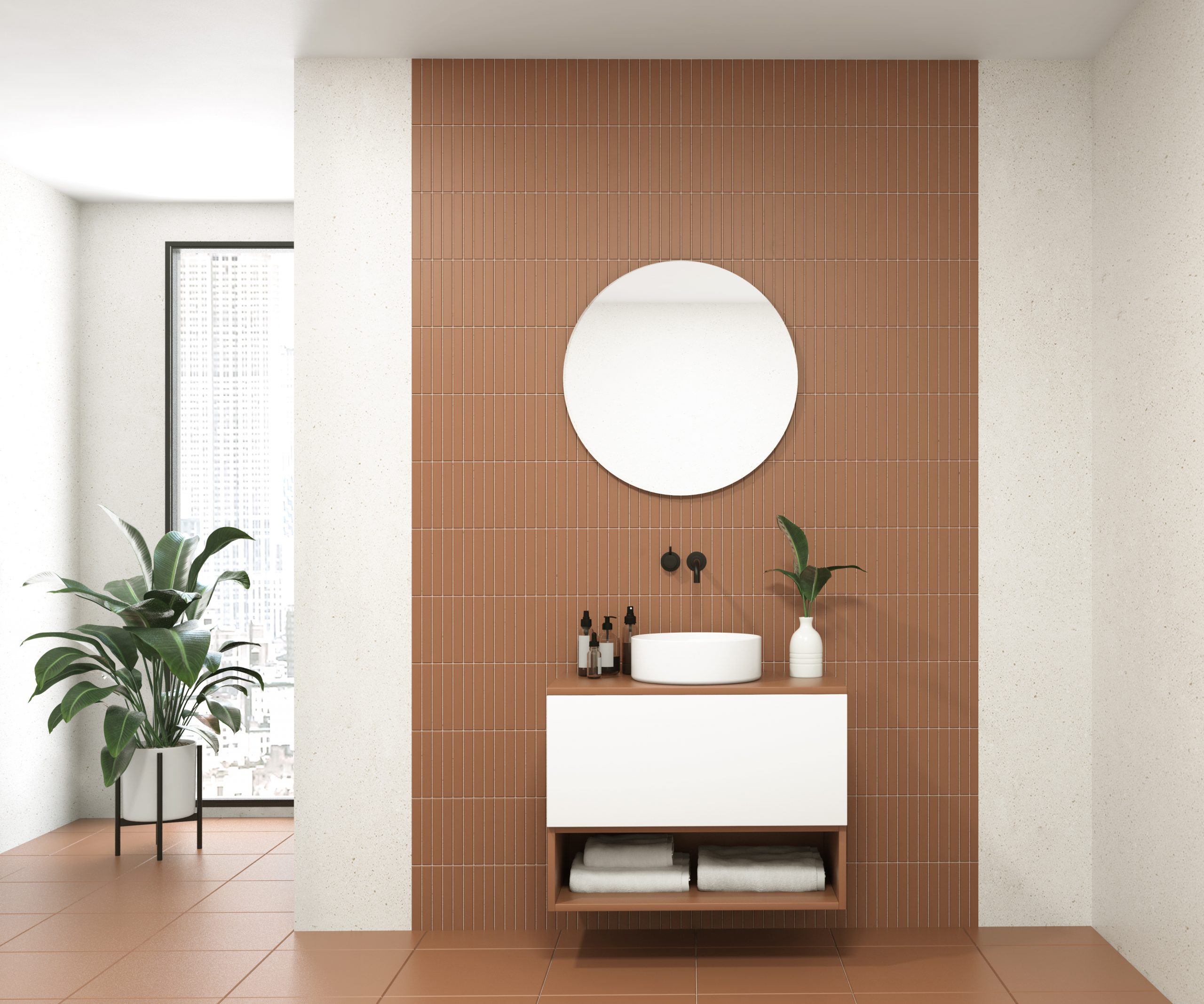 Pack AUDE + vase + miroir circulaire LED