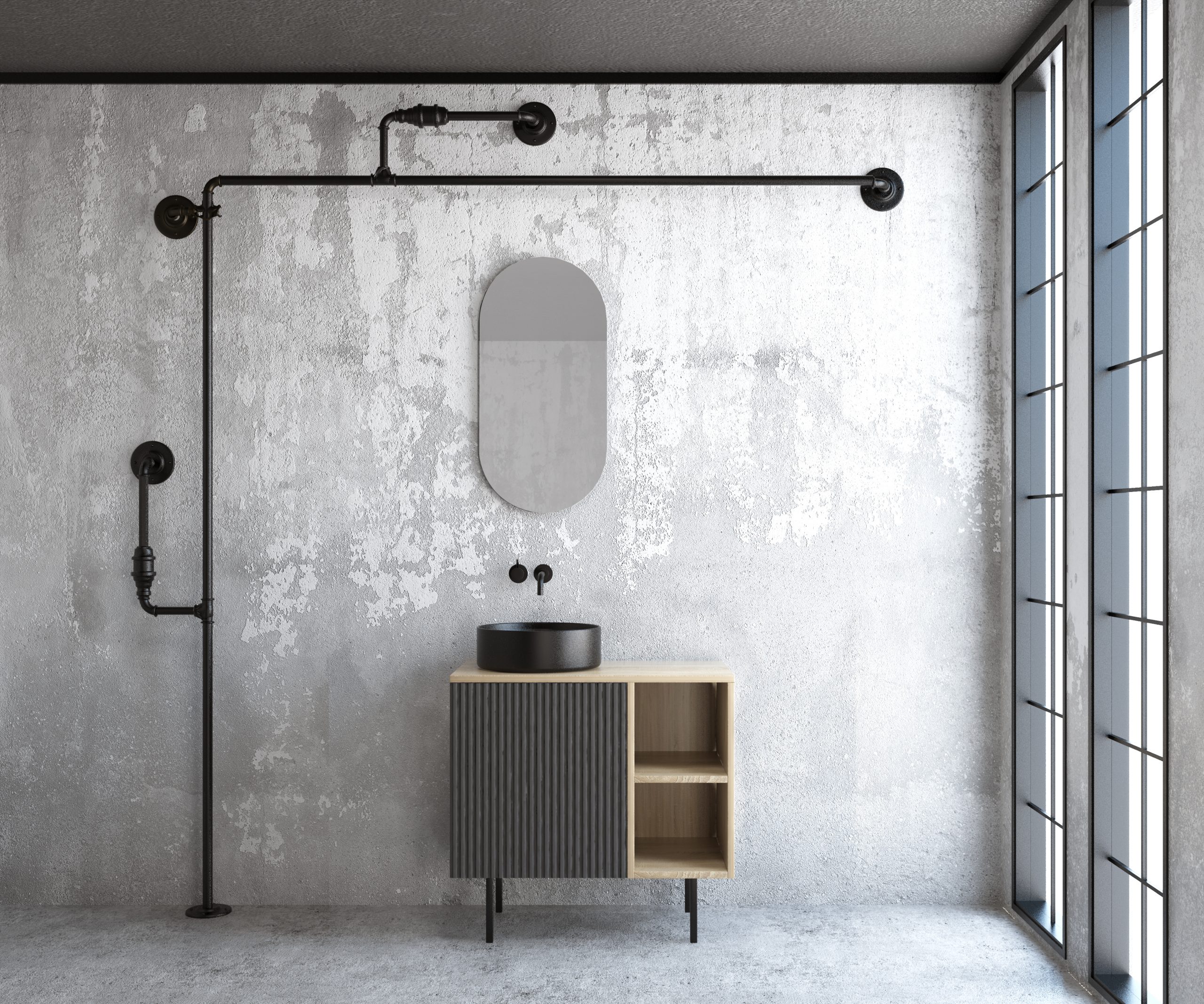 Pack BASTIEN + évier + capsule miroir