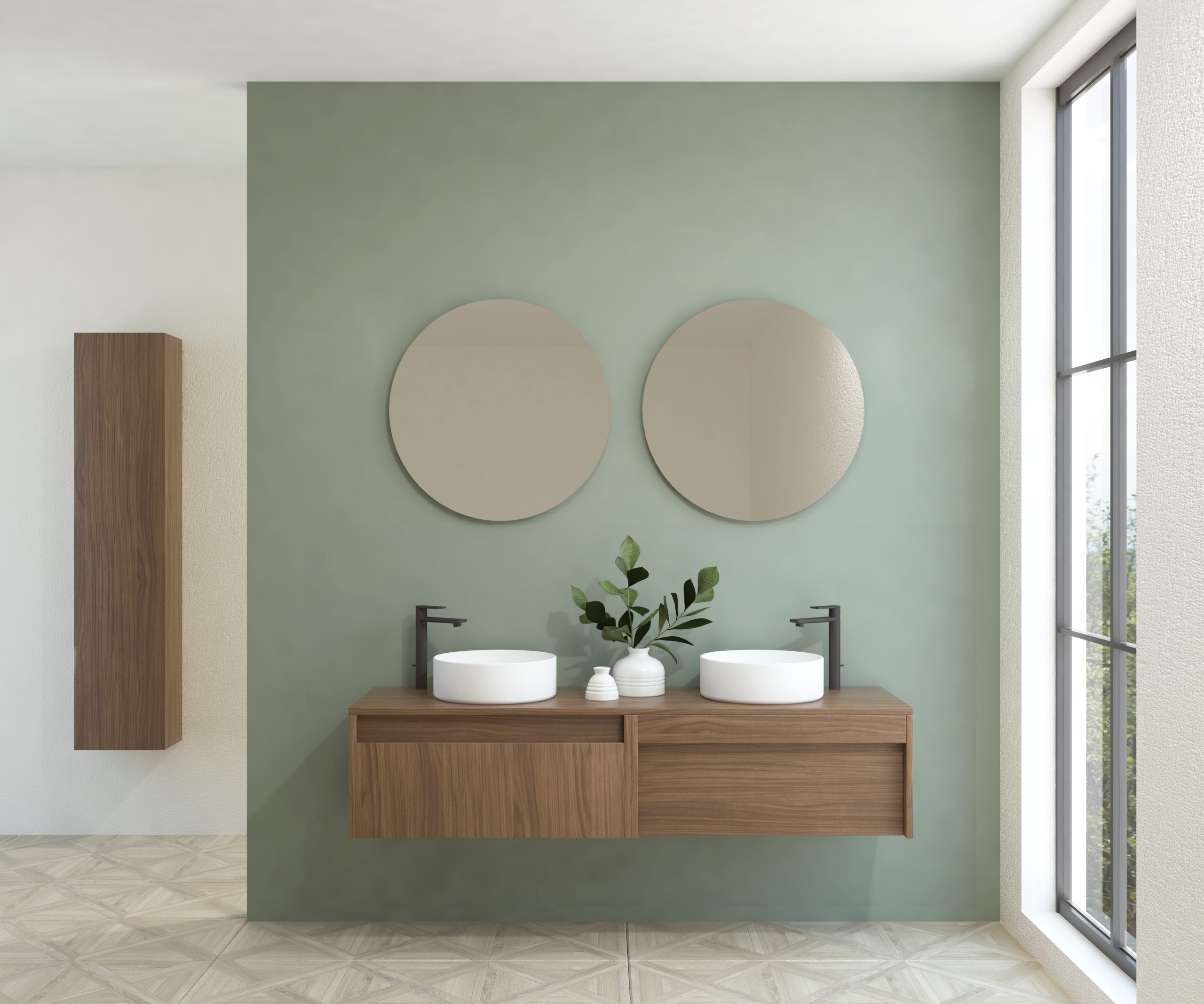 Pack BACHOT + évier + miroir rond