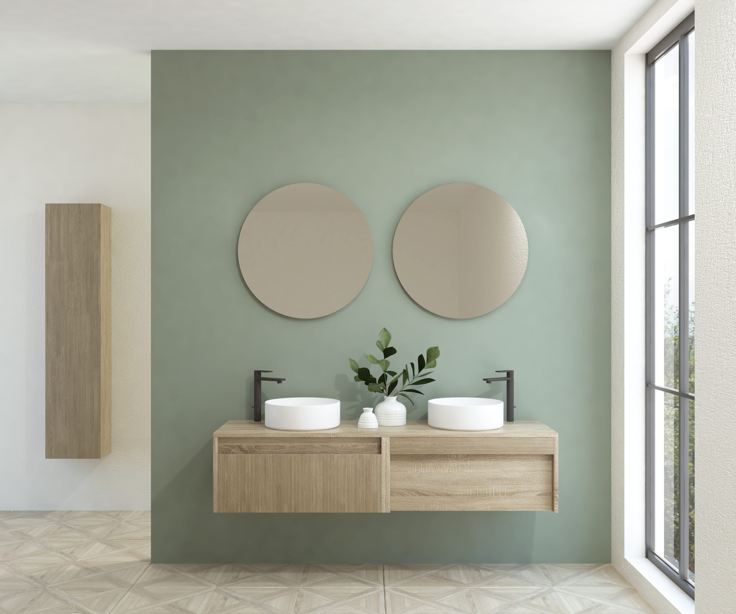 Pack BACHOT + évier + miroir rond