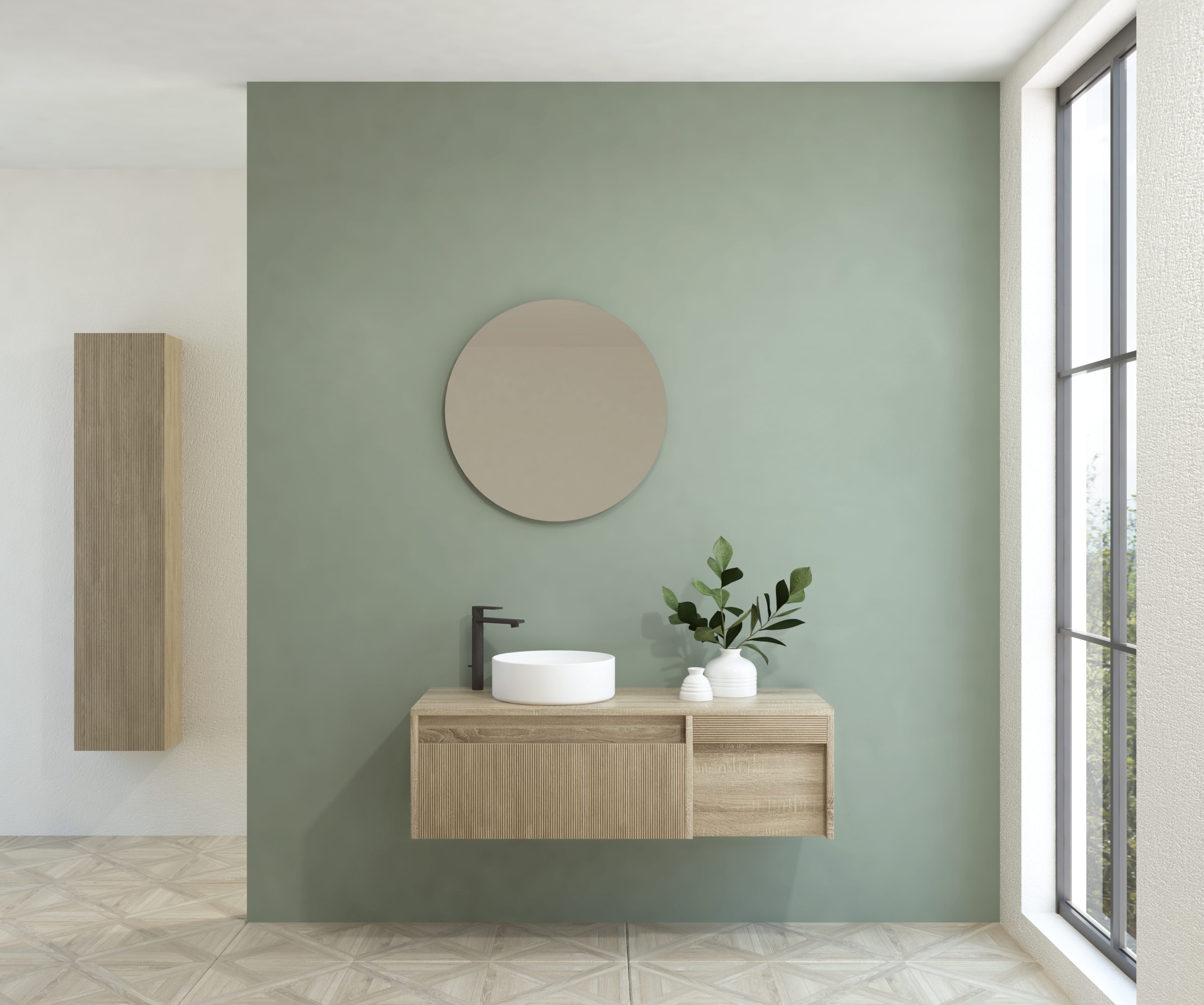 Pack BACHOT + évier + miroir rond