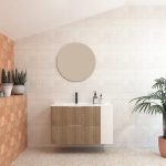 Pack BRIDAN : Deux tiroirs + lavabo + miroir rond