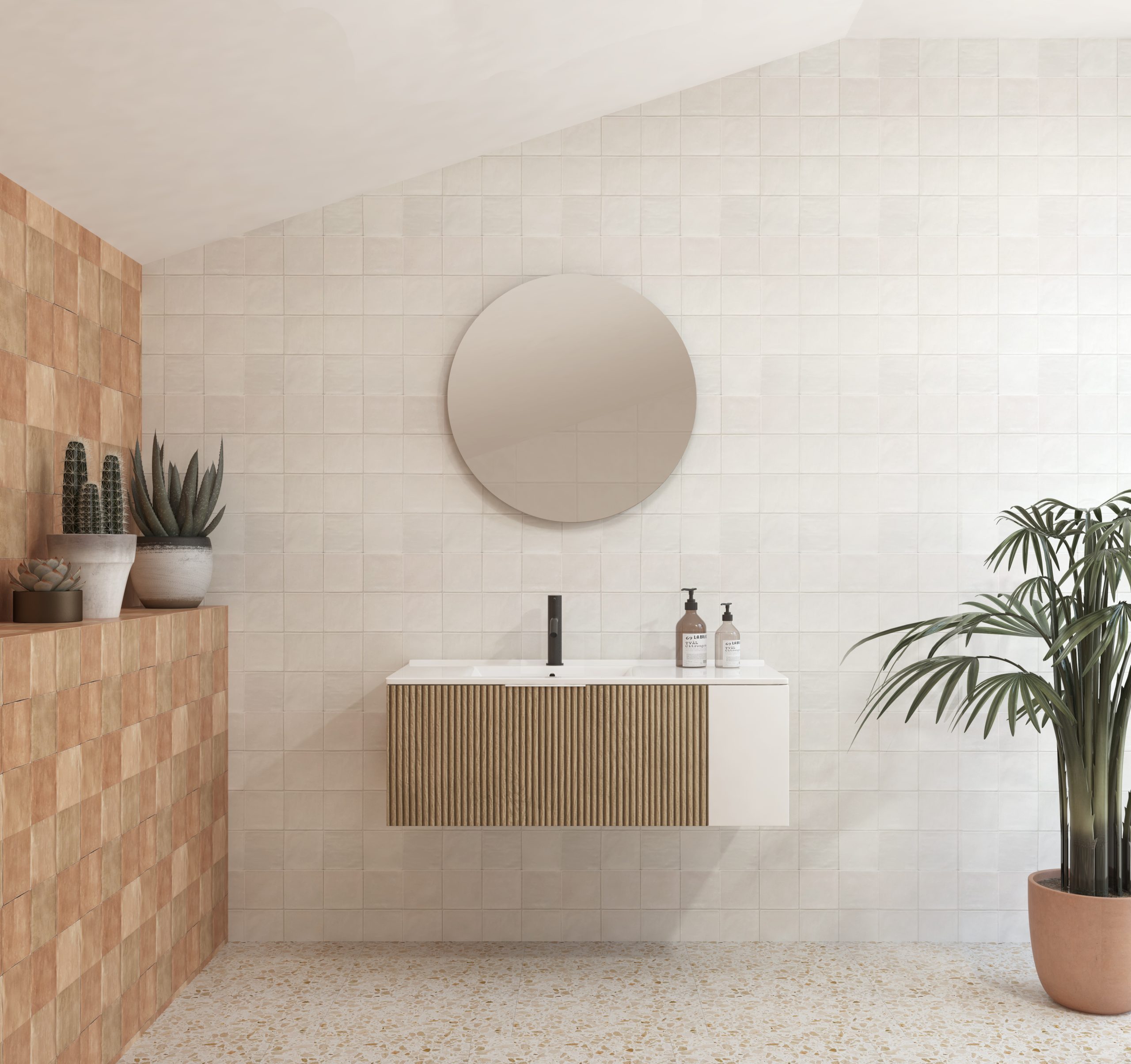 Pack BRIDAN + lavabo + espejo circular