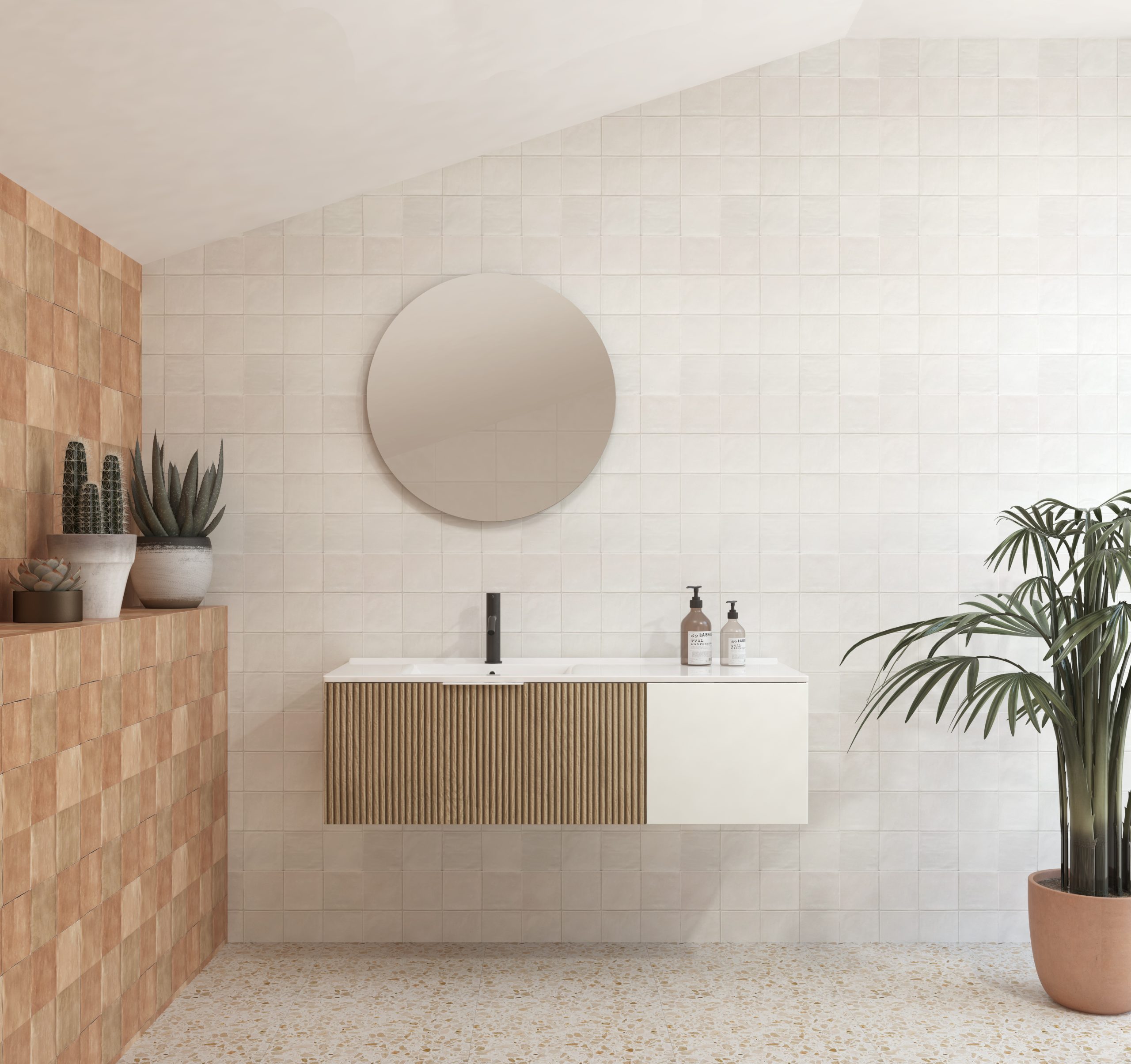 Pack BRIDAN + lavabo + espejo circular