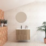 Pack BRIDAN : Deux tiroirs + lavabo + miroir rond
