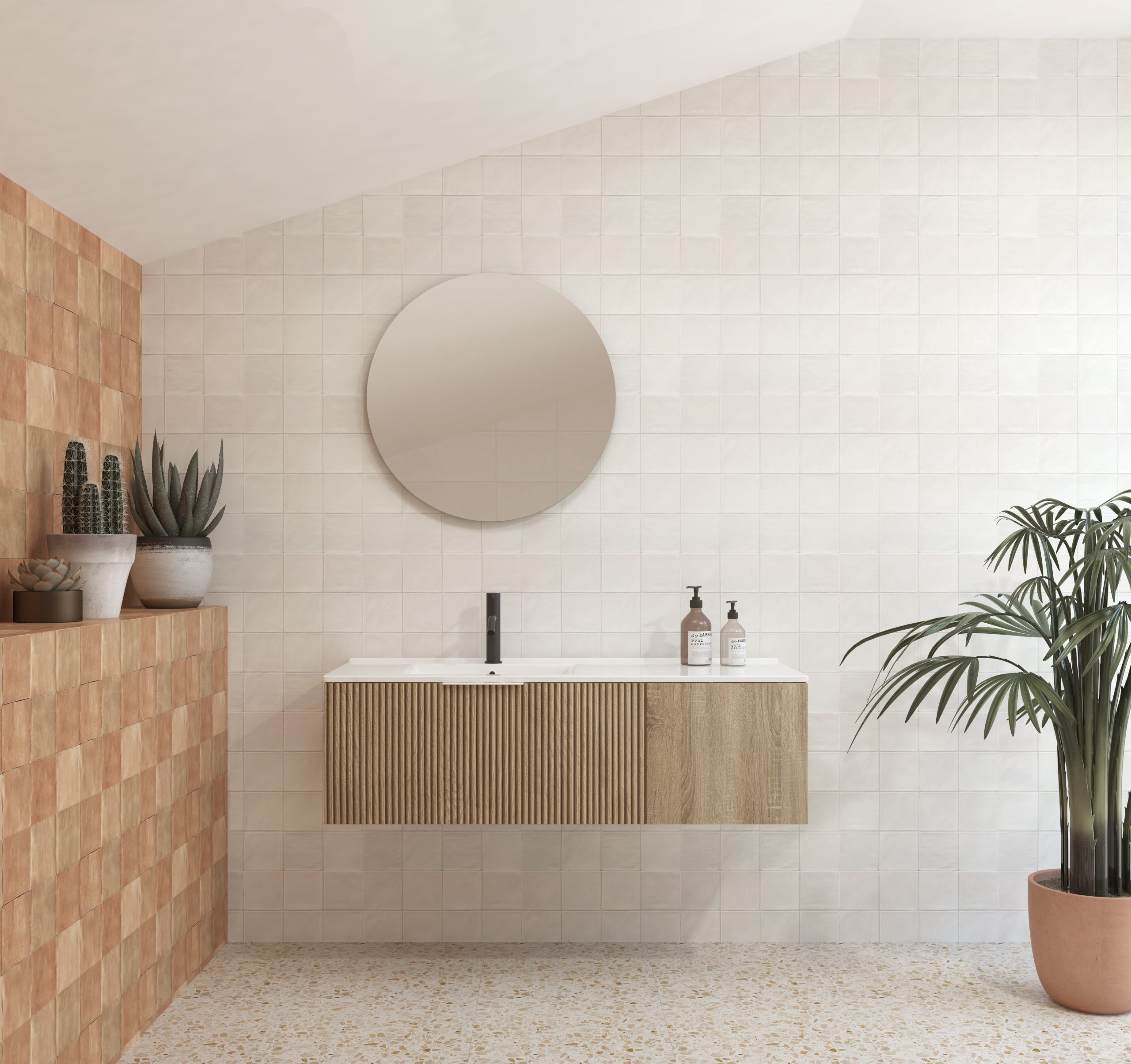 Pack BRIDAN + lavabo + espejo circular