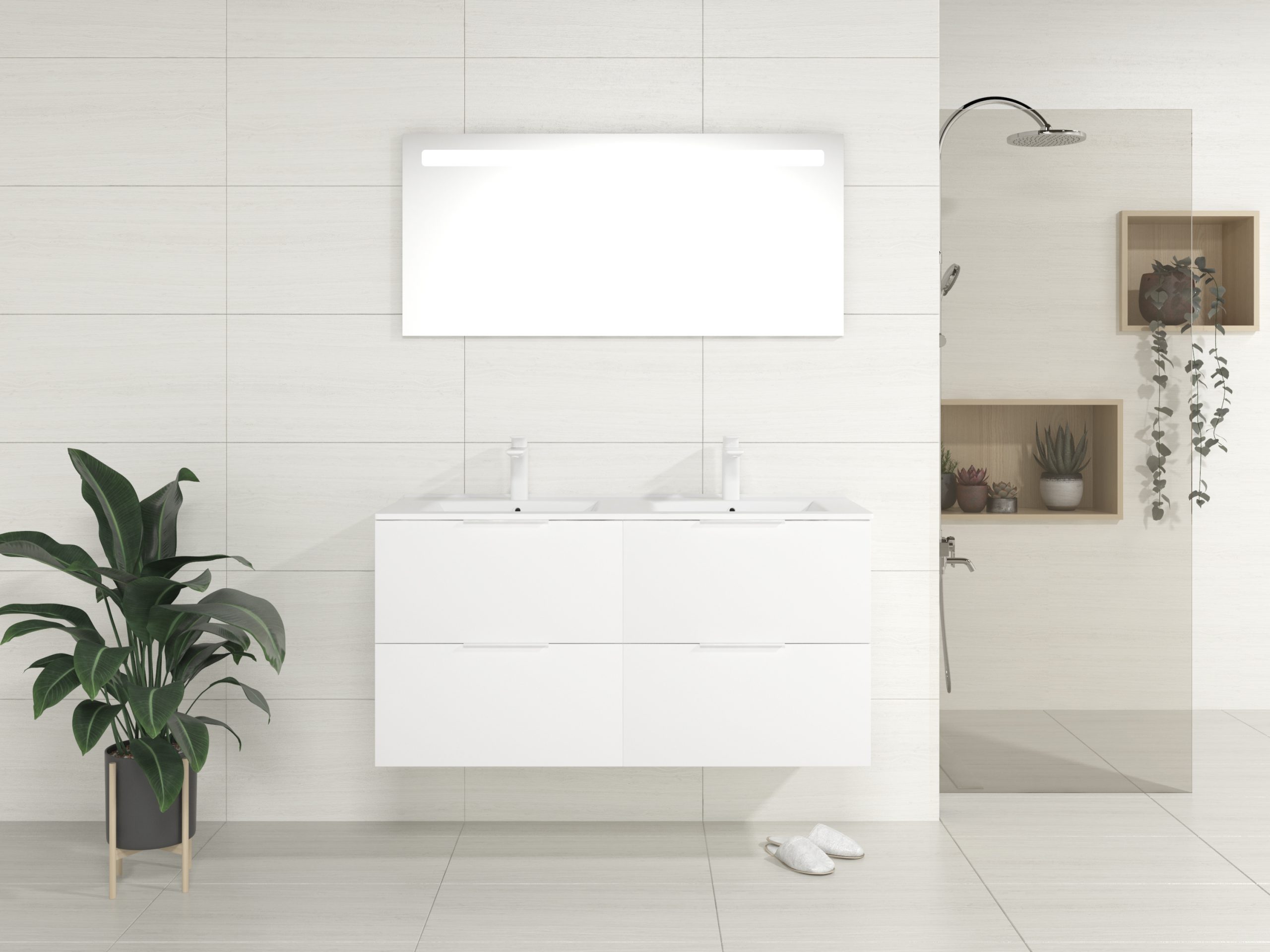 Pack Bruche + lavabo + miroir LED