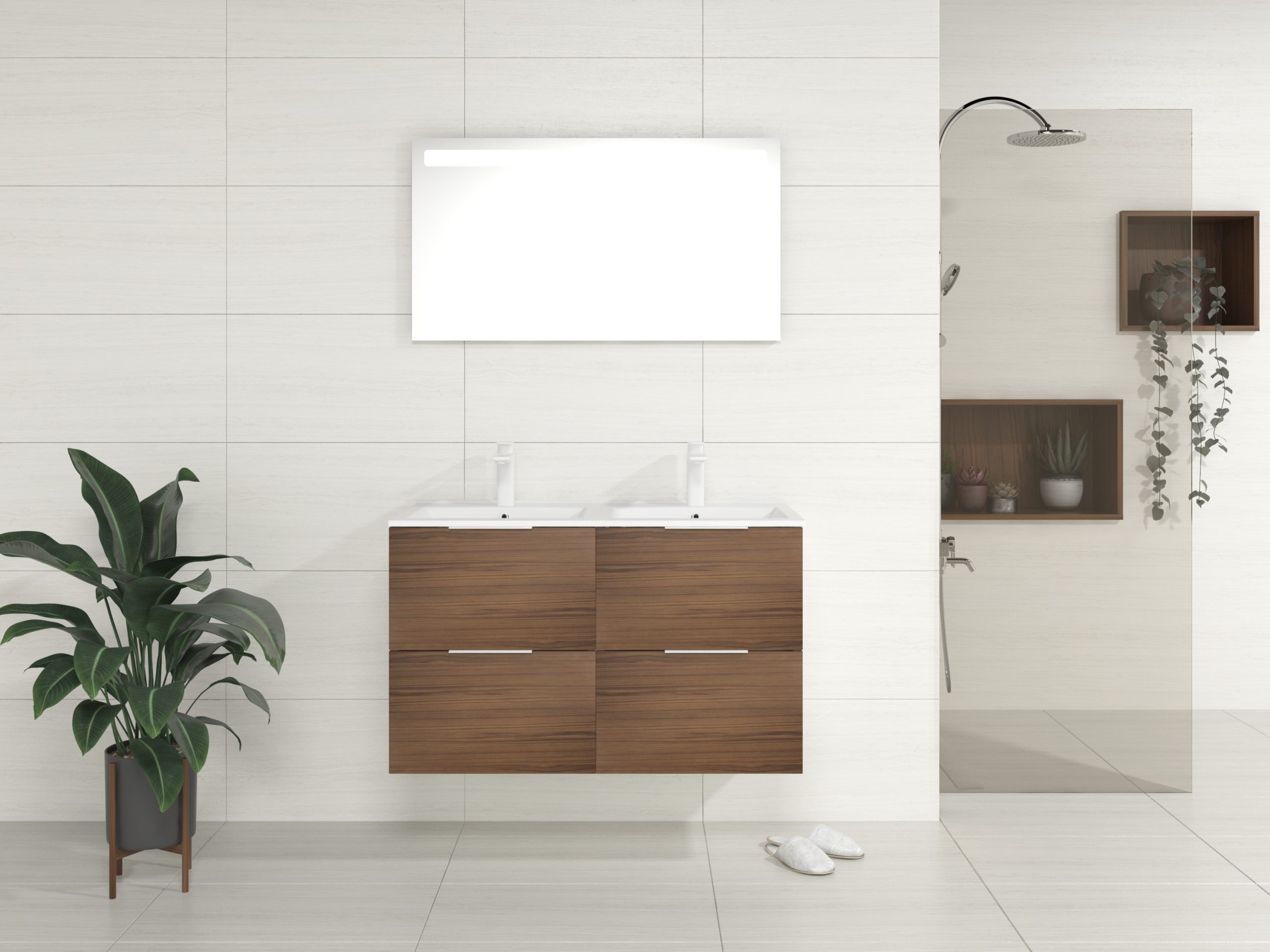 Pack Bruche + lavabo + miroir LED