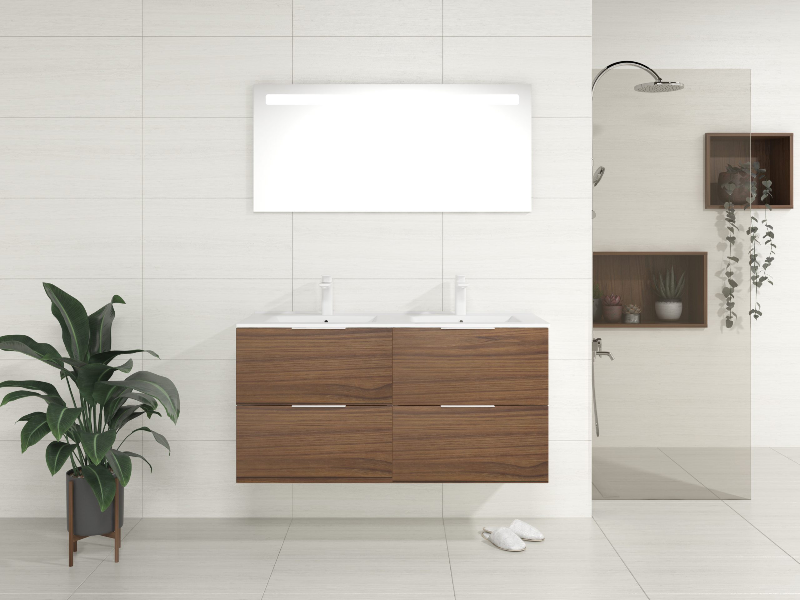 Pack Bruche + lavabo + miroir LED