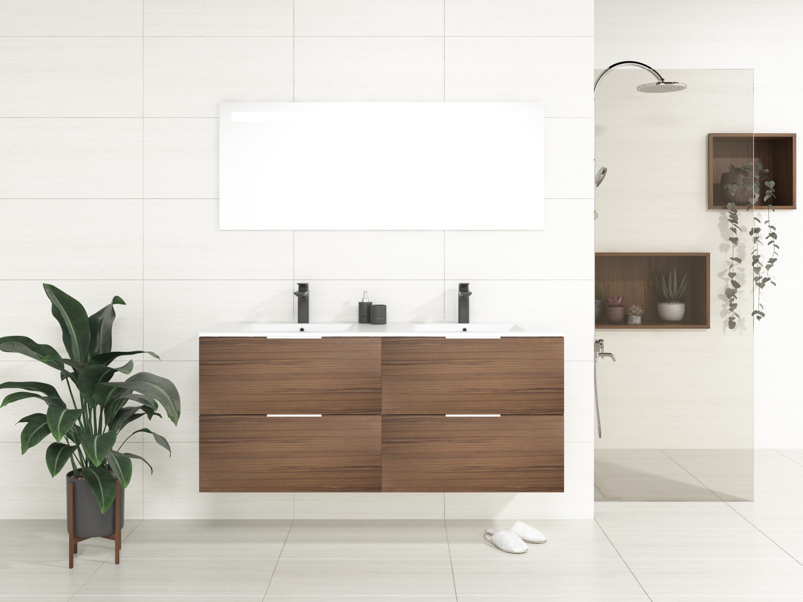 Pack Bruche + lavabo + miroir LED