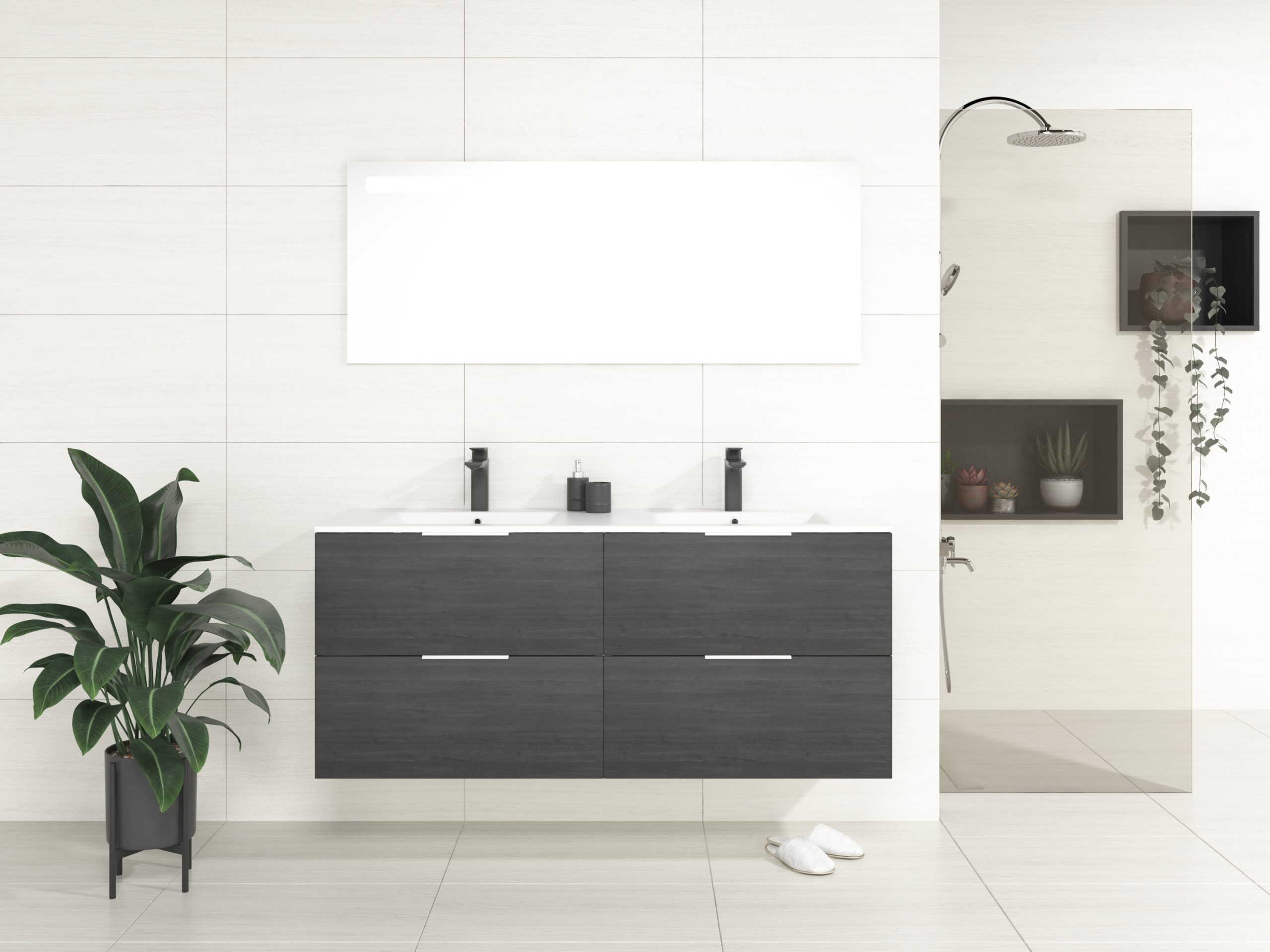 Pack Bruche + lavabo + miroir LED