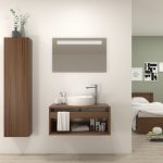 Pack Burdeos con lavabo y espejo LED