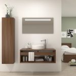 Pack Burdeos con lavabo y espejo LED
