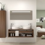 Pack Burdeos con lavabo y espejo LED