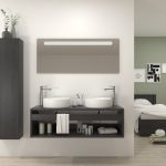 Pack Burdeos con lavabo y espejo LED