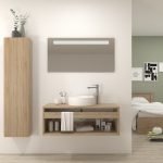 Pack Burdeos con lavabo y espejo LED