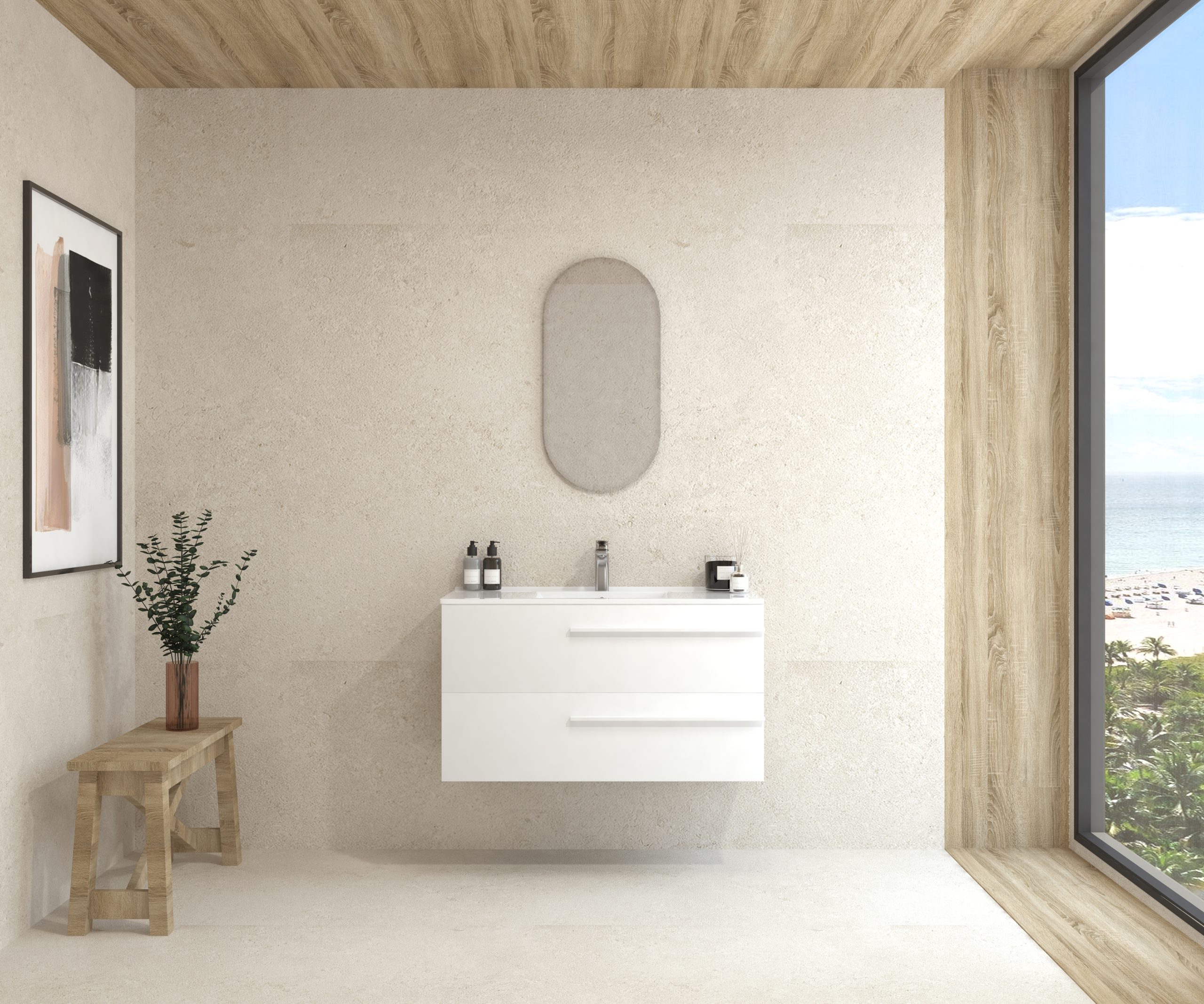 Pack CURIE + lavabo + capsule miroir